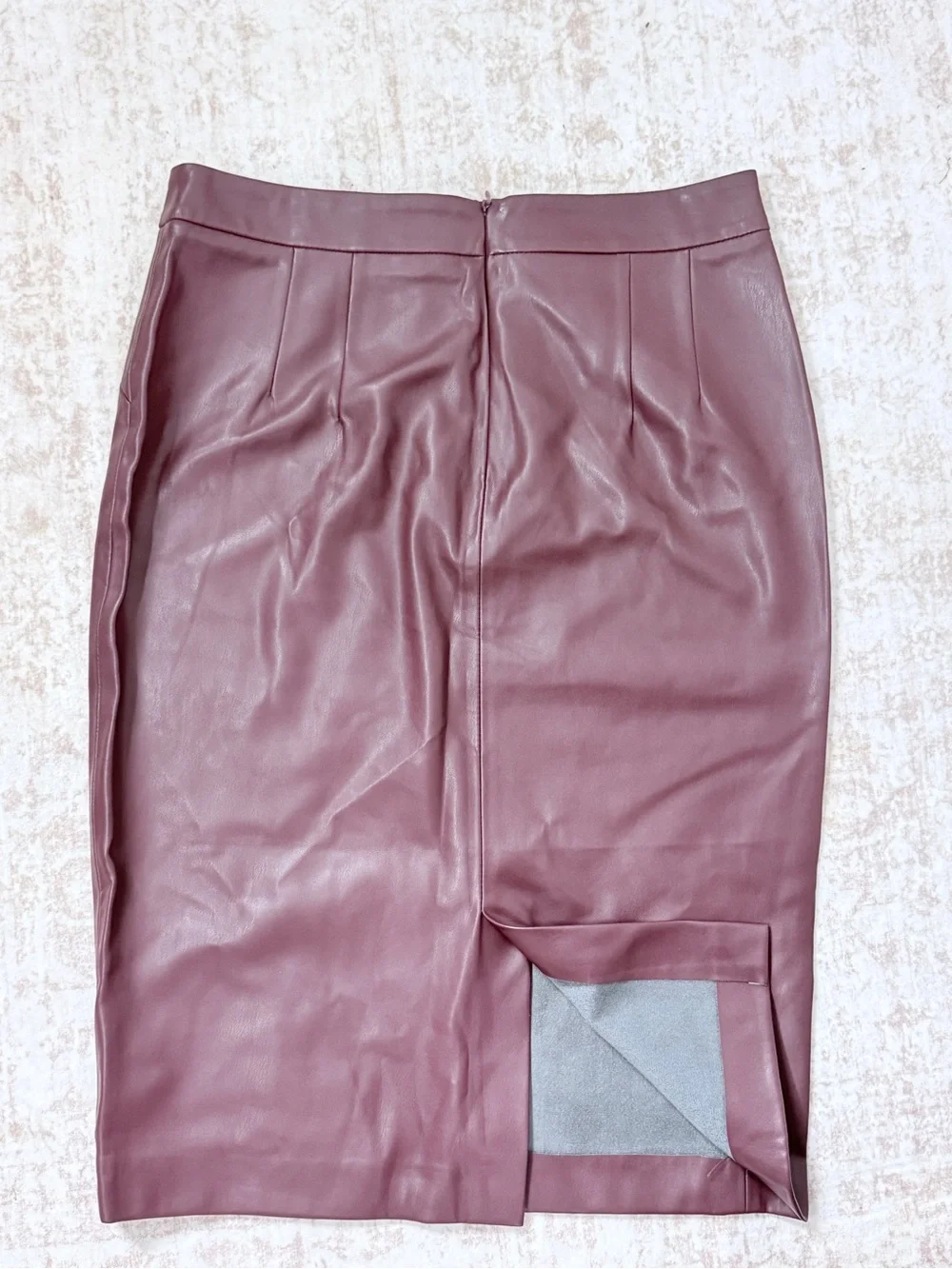 Philosophy Faux Leather Pencil Skirt in Burgundy